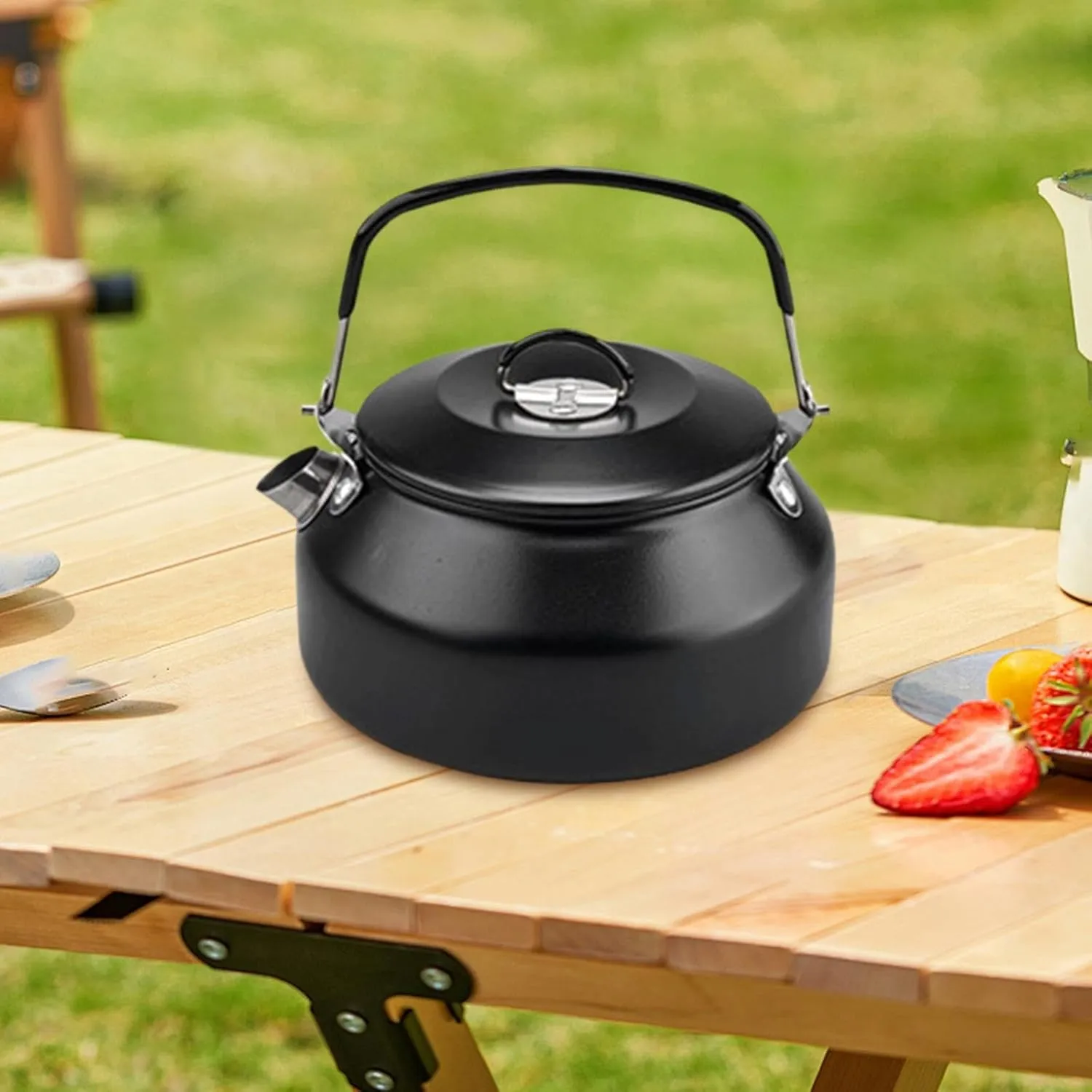 Stainless Steel Tea Kettle Coffee Pot Compact Travel Large Capacity Kettle Mini Portable Kettle for Picnic Camping Road Trip