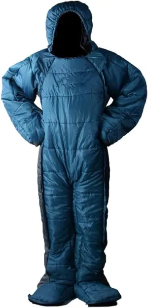 Standing 3 Season Full Body Sleeping Wear Adult Wearable Sleeping Bag Suit for Camping, for Travel Outdoor Hiking,Human Shaped,Zipper Design