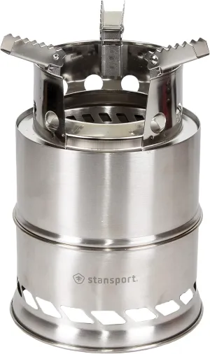 Stansport Stainless Steel Wood Burning Stove Small - Portable Camping Backpacking Hiking - Picnic BBQ