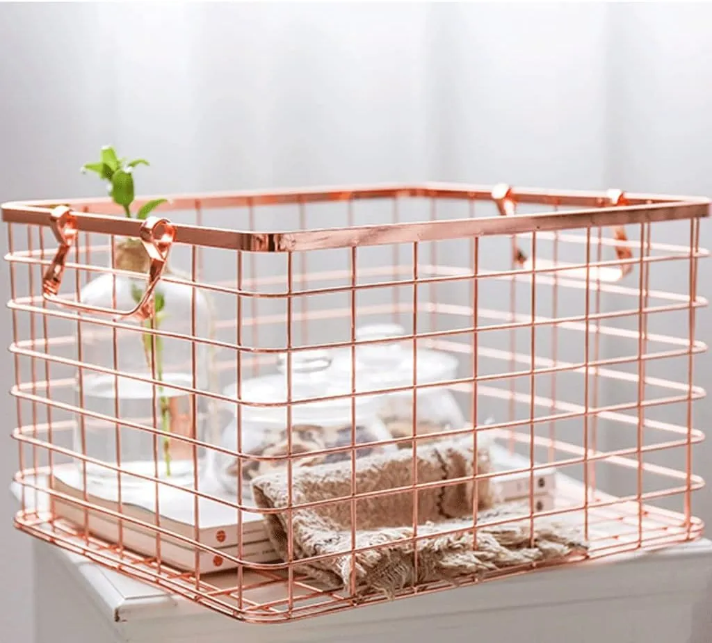 Storage Basket Metal Magazine Newspapers Bottle Holder Bathroom Organizer Tools Home(Black-JoJo's Bizarre Adventure1)