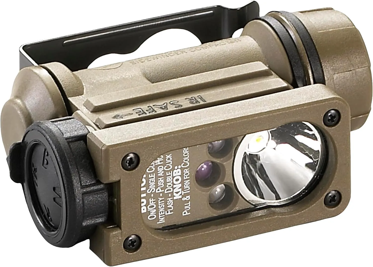 Streamlight 14532 Sidewinder 47-Lumens Compact II Aviation Flashlight with Rail Mount & Headstrap in Box, Coyote