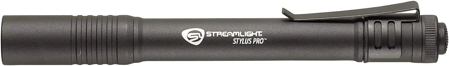 Streamlight 66118 Stylus Pro 100-Lumen Penlight with 2 AAA Alkaline Batteries, Black