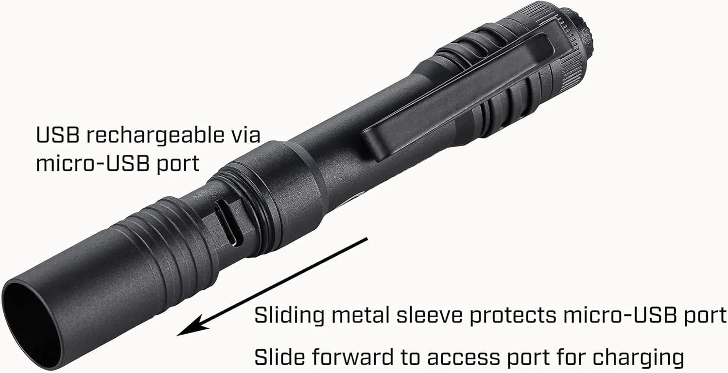 Streamlight 66606 MicroStream 250-Lumen EDC Ultra-Compact Flashlight with USB Rechargeable Battery, Box, Blue