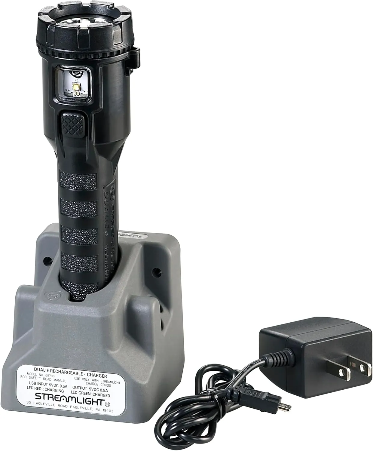 Streamlight 68794 Dualie Rechargeable 275-Lumen Multi-Functional, Intrinsically Safe Flashlight With Magnetic Clip and 120V/100V AC Charger, Black