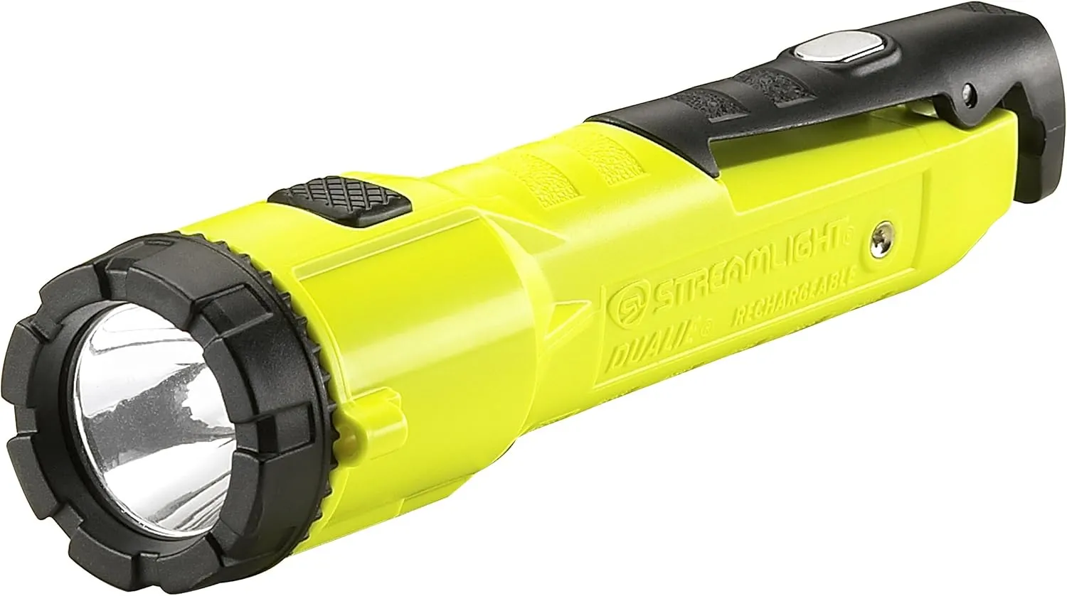 Streamlight 68795 Dualie 275-Lumen Multi-Function Intrinsically Safe Rechargeable Flashlight with Magnetic Clip and 12V DC Direct Wire, Yellow