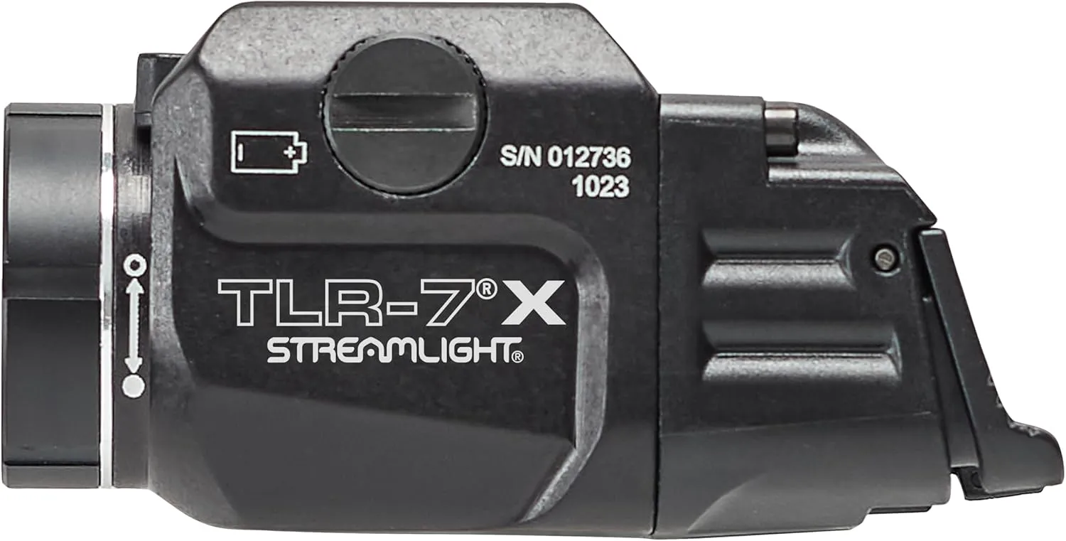 Streamlight 69455 TLR-7 X USB 500-Lumen Compact Tactical Weapon Light with High & Low Paddle Switches and Key Kit, Black