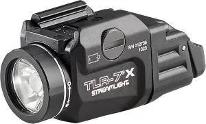 Streamlight 69455 TLR-7 X USB 500-Lumen Compact Tactical Weapon Light with High & Low Paddle Switches and Key Kit, Black
