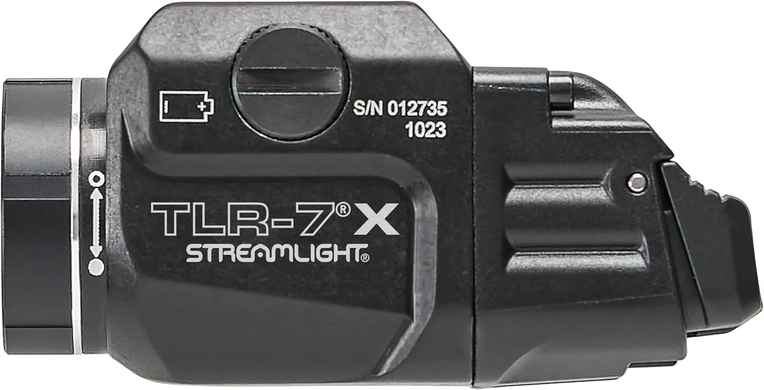 Streamlight 69455 TLR-7 X USB 500-Lumen Compact Tactical Weapon Light with High & Low Paddle Switches and Key Kit, Black