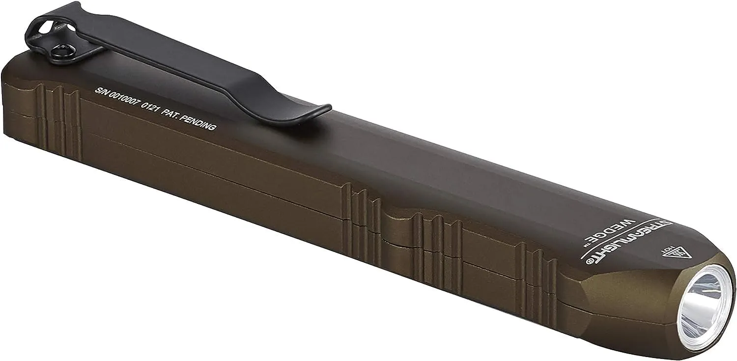 Streamlight 88811 Wedge 300-Lumen Slim Everyday Carry Flashlight, Includes USB-C Cable and Lanyard, Coyote
