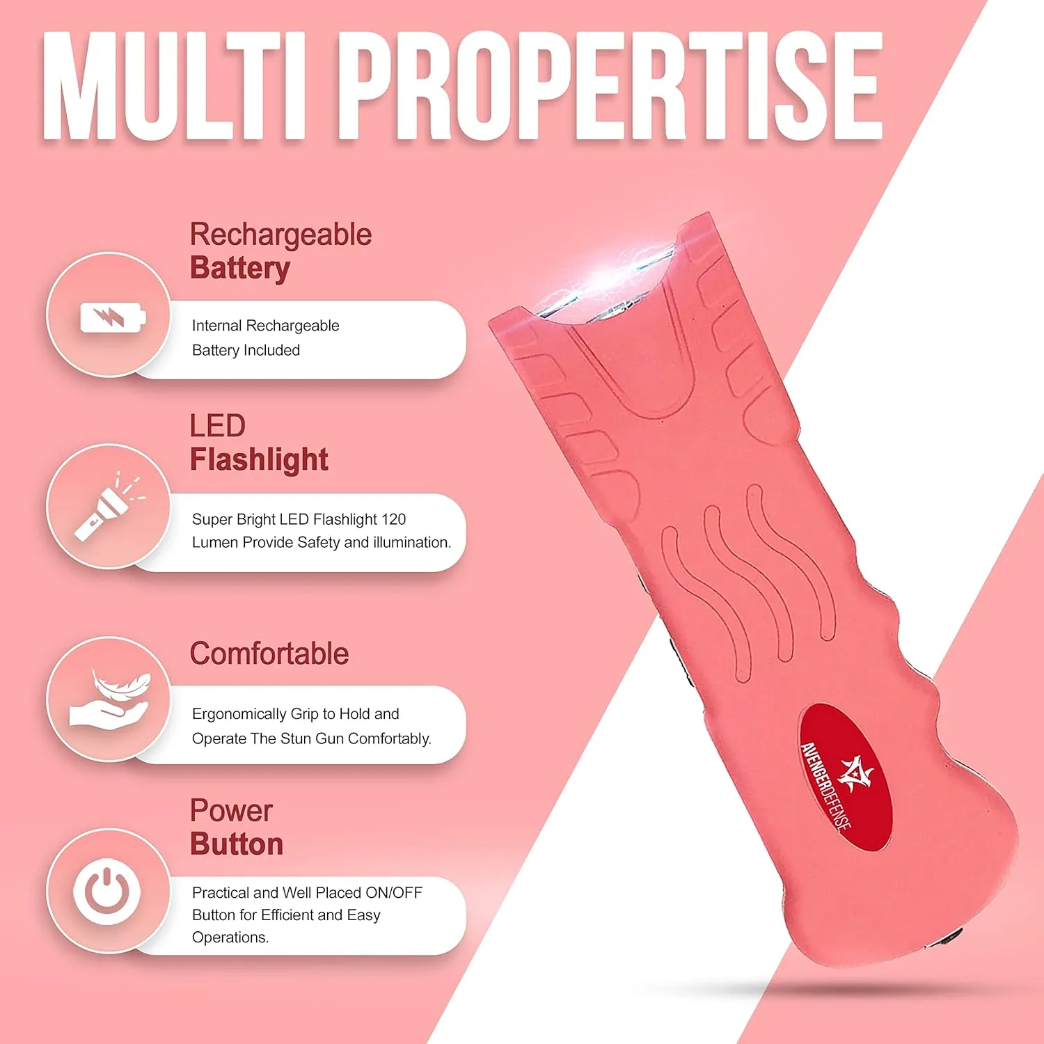Stun Gun for Self Defense with LED Flashlight Protection Device (ADS-80B)