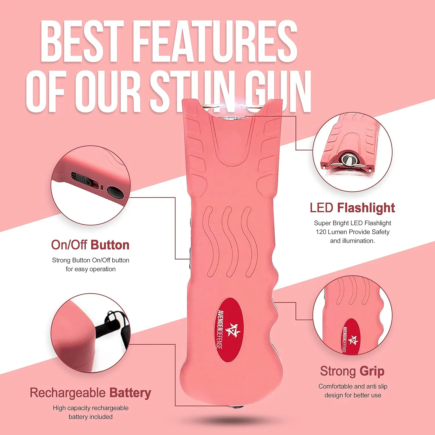 Stun Gun for Self Defense with LED Flashlight Protection Device (ADS-80B)