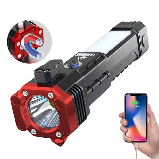 Super Bright LED Flashlight with Safety Hammer