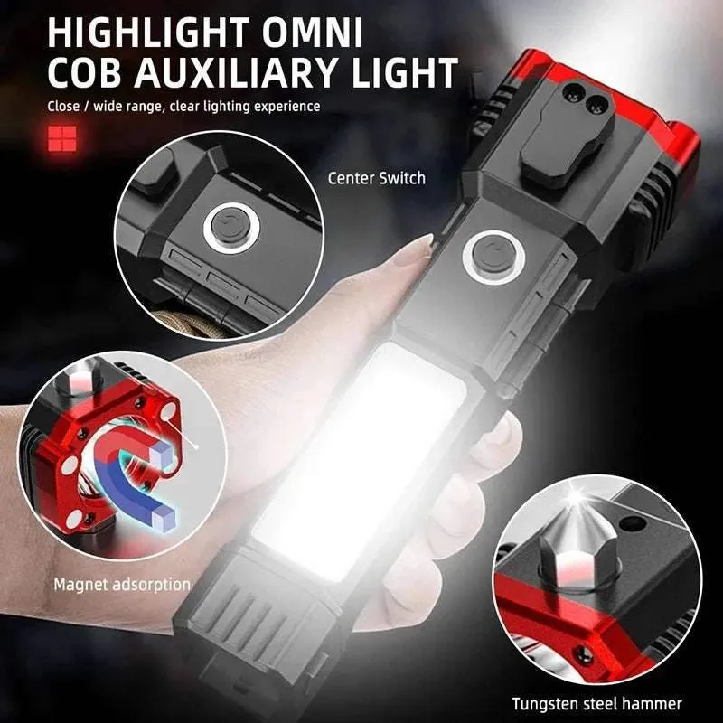 Super Bright LED Flashlight with Safety Hammer