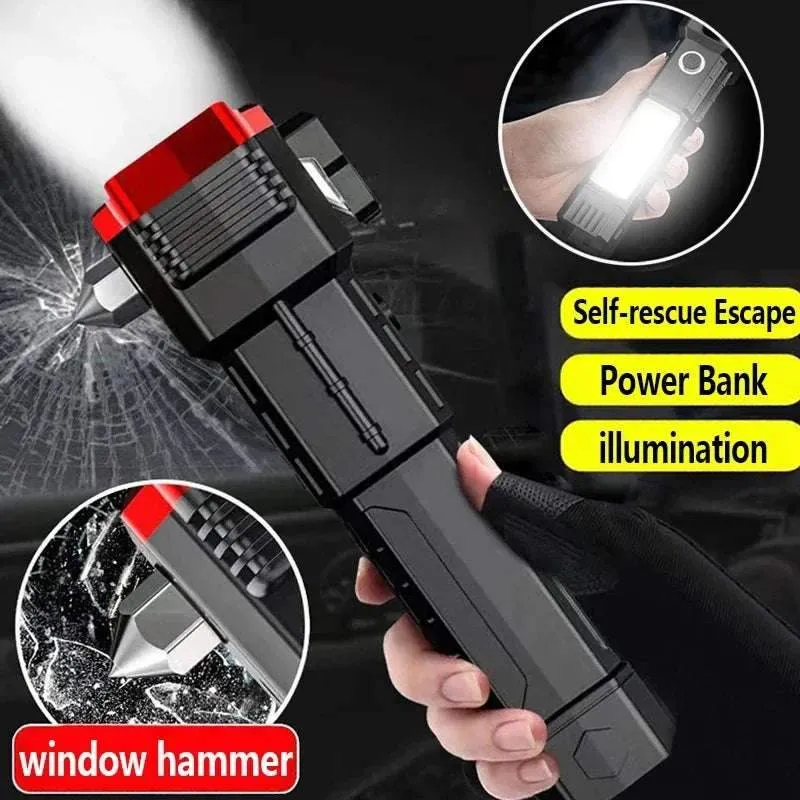 Super Bright LED Flashlight with Safety Hammer
