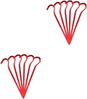 SUPVOX 2sets Aluminium Alloy Tent Stakes Camping Stakes Pegs Outdoor Camping 6pcs*2