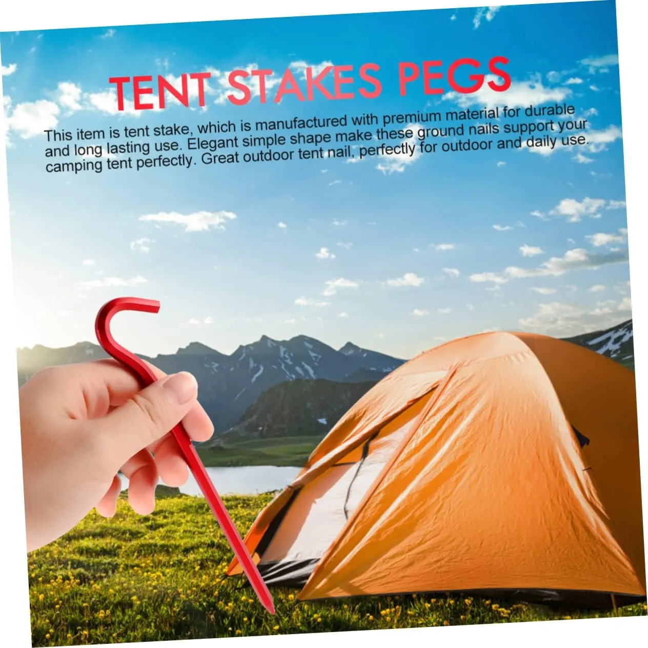 SUPVOX 2sets Aluminium Alloy Tent Stakes Camping Stakes Pegs Outdoor Camping 6pcs*2