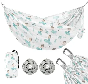 susiyo Portable Camping Hammock Cute Ballerinas Printed Lightweight Hammock Comfortable Travel Swing with Tree Straps for Camping Hiking Backpacking Travel or Beach - Up to 330lbs