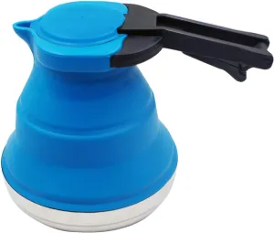 Suyi Outdoor Lightweight Portable Collapsible Silicone Tea Kettle Water Heater Hot Pots Stainless Steel Base for Home Camping Kitchen Red Green Blue by Hi