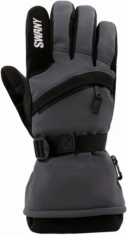 SWANY Men's X-Over 2.2 Warm Durable Insulated Quick-Drying Adjustable Flexible Winter Sports Gloves with Utility Heat Pocket