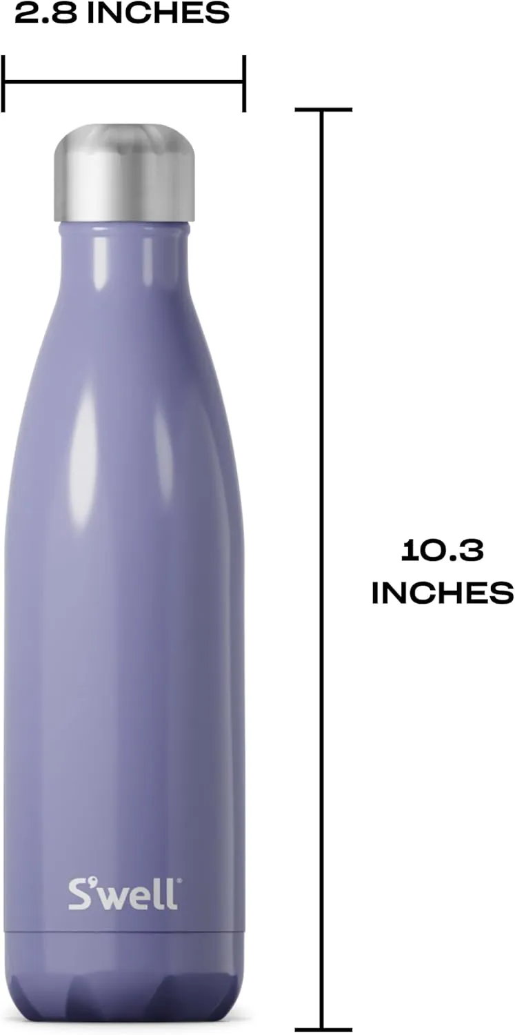 S'well Stainless Steel Water Bottle, 17oz, Hillside Lavender, Triple Layered Vacuum Insulated Containers Keeps Drinks Cold for 36 Hours and Hot for 18, BPA Free, Perfect for On the Go