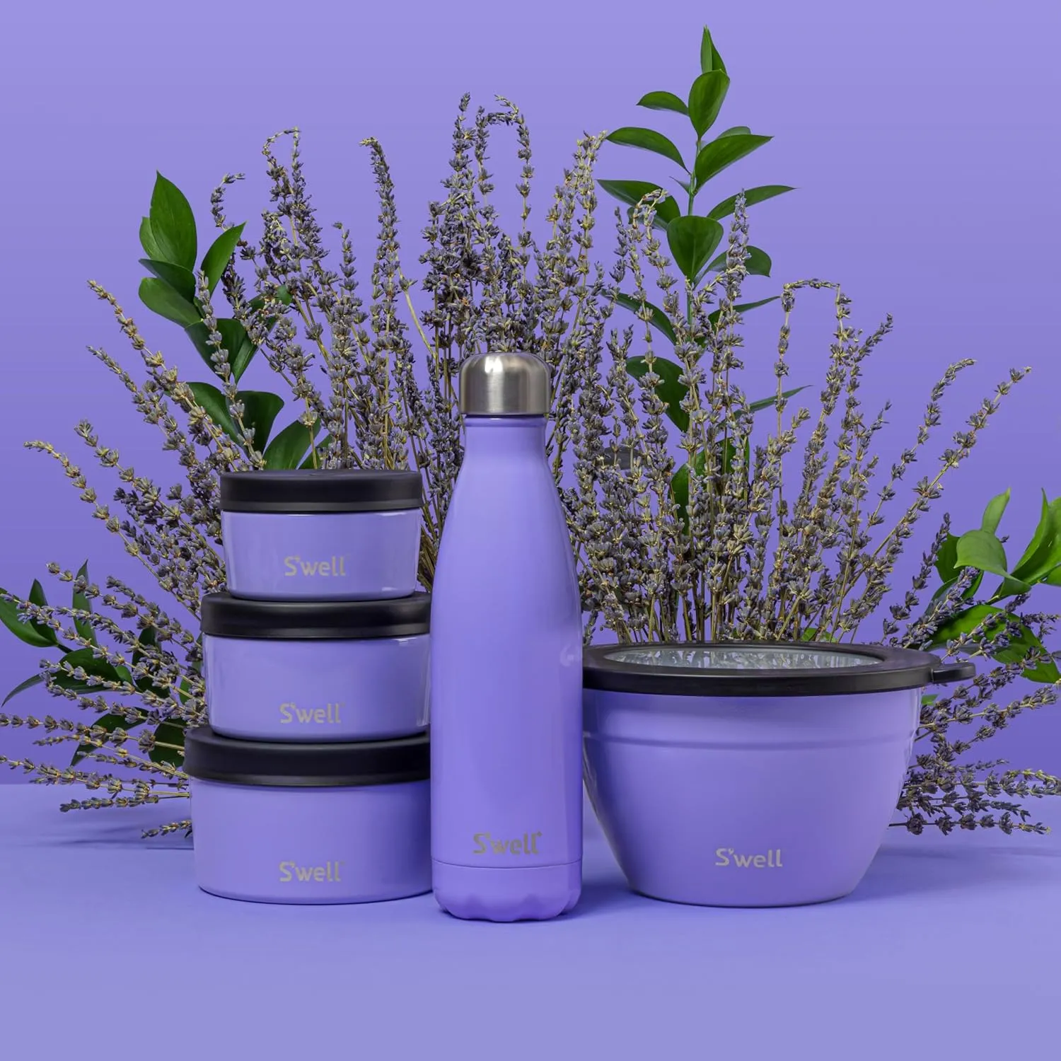 S'well Stainless Steel Water Bottle, 17oz, Hillside Lavender, Triple Layered Vacuum Insulated Containers Keeps Drinks Cold for 36 Hours and Hot for 18, BPA Free, Perfect for On the Go