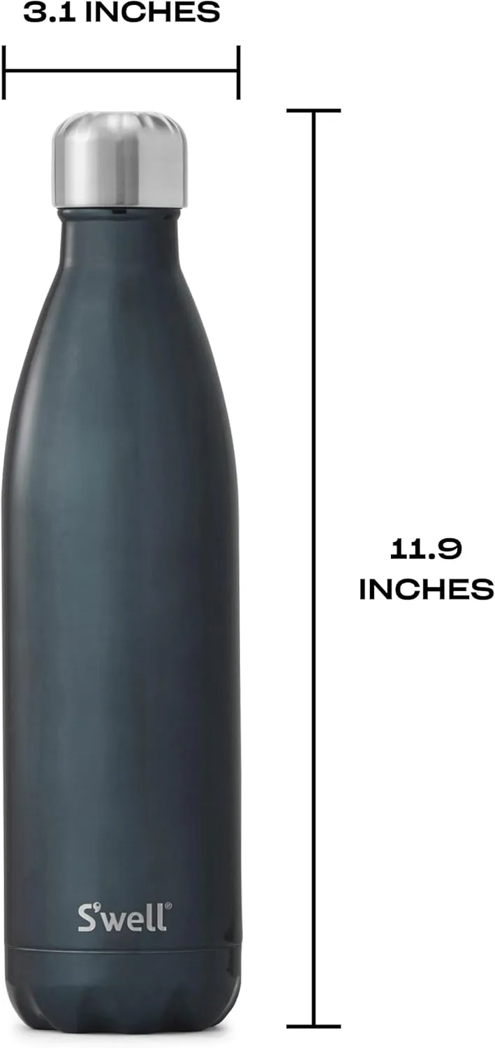 S'well Stainless Steel Water Bottle, 25oz, Blue Suede, Triple Layered Vacuum Insulated Containers Keeps Drinks Cold for 48 Hours and Hot for 24, BPA Free, Perfect for On the Go