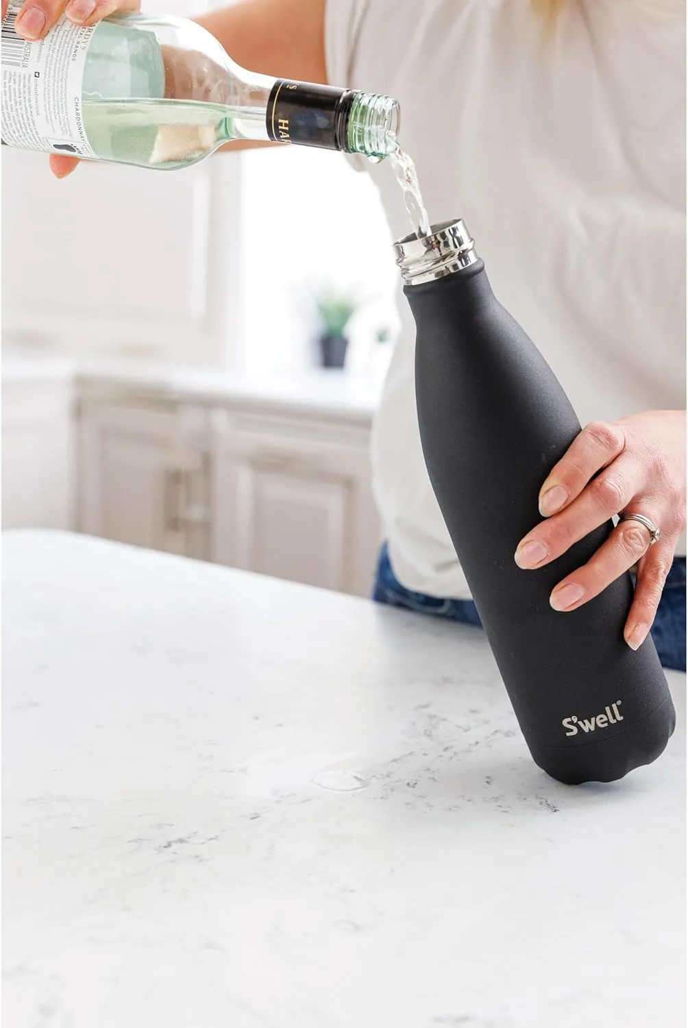 S'well Stainless Steel Water Bottle, 25oz, Onyx, Triple Layered Vacuum Insulated Containers Keeps Drinks Cold for 48 Hours and Hot for 24, BPA Free, Perfect for On the Go