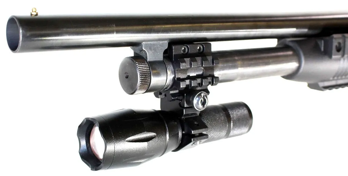 Tactical 1000 Lumen Flashlight With Mount Compatible with H&R Pardner 12 Gauge Pumps.