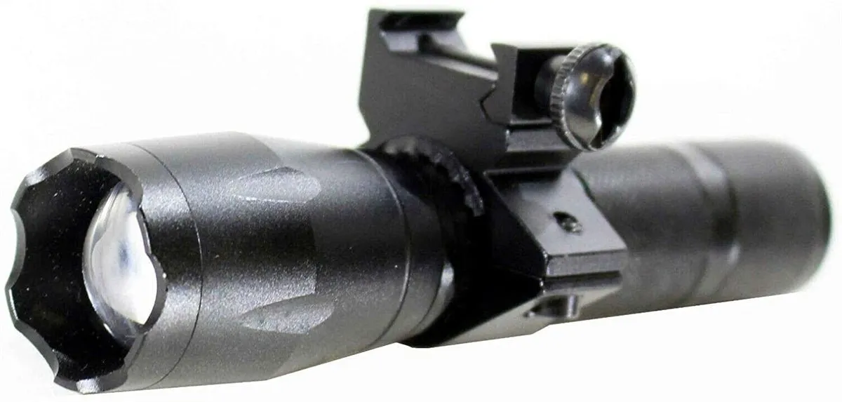 Tactical 1000 Lumen Flashlight with mount For Kimber Hunter Rifles.