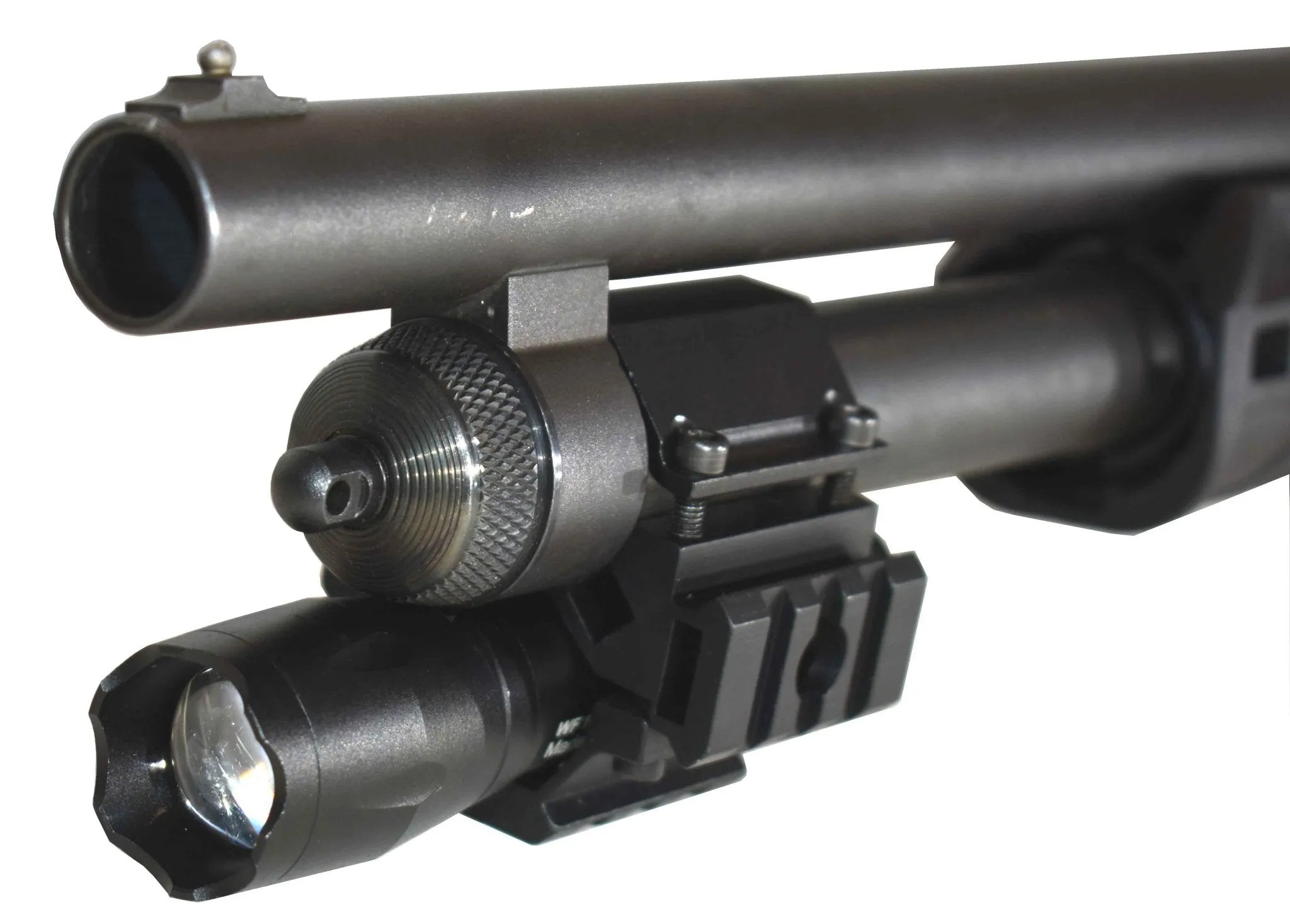 Tactical 1200 Lumen Flashlight With Mount Compatible With 12 Gauge Shotguns.