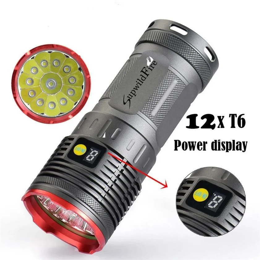 Tactical Flashlight 3500 LM 12 x XM L T6 LED Power