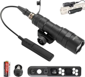 Tactical Flashlight Mloc Flashlight with Remote Pressure Switch and Mloc Mount, Picatinny Mount (300)