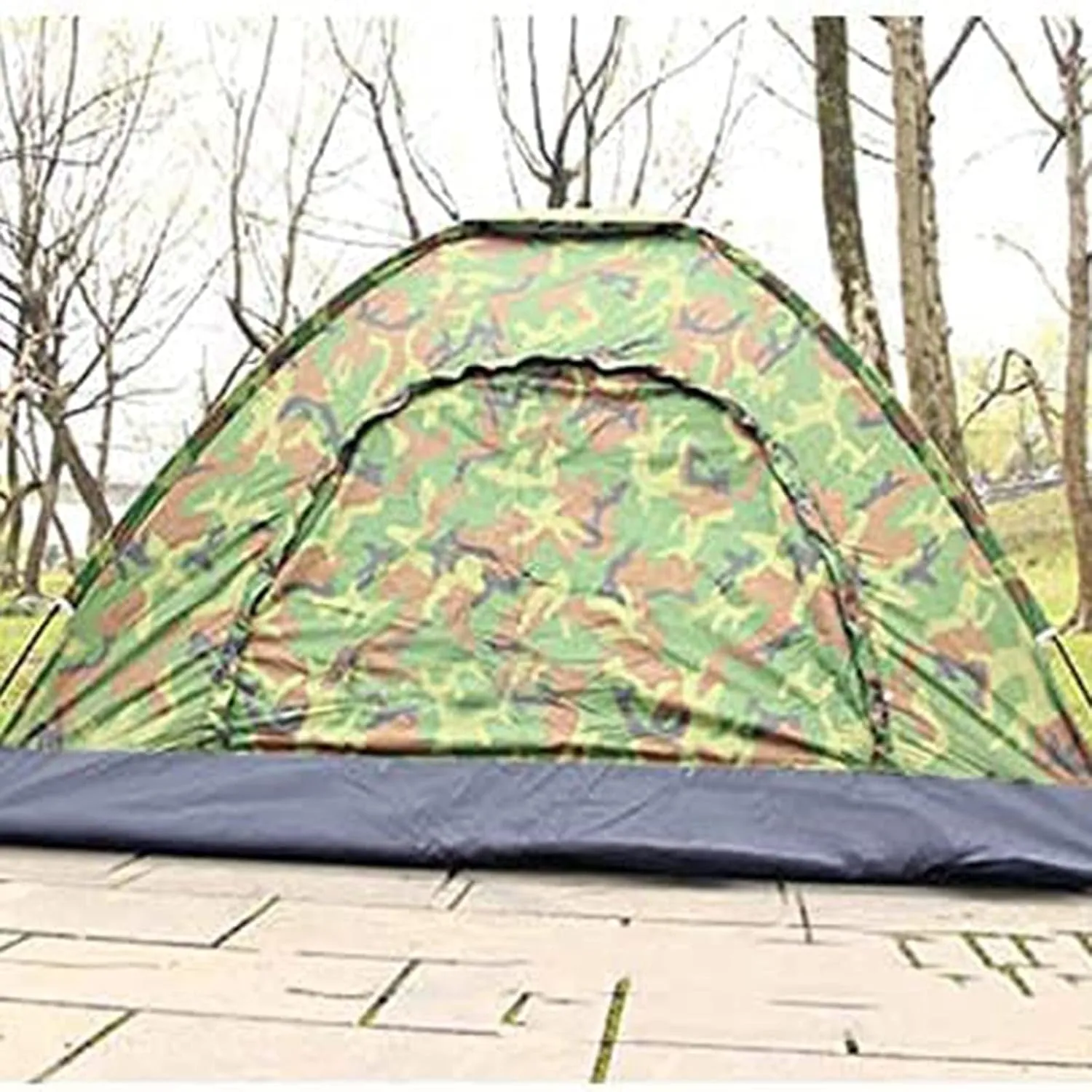 Tarpaulin Shade Cloth Rainproof Cloth Tent Outdoor Camouflage Tent Rainproof Camping Tent 3-4 Person Tent Easy to Carry (Color : Blue, Size : Double)