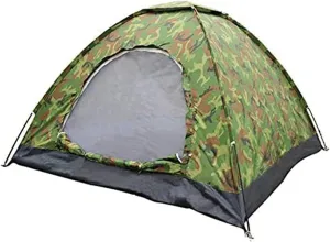 Tarpaulin Shade Cloth Rainproof Cloth Tent Outdoor Camouflage Tent Rainproof Camping Tent 3-4 Person Tent Easy to Carry (Color : Blue, Size : Double)