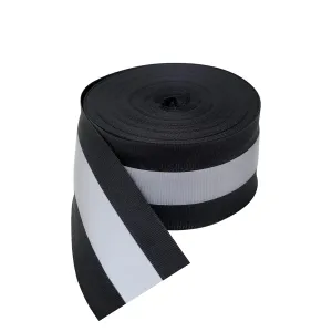 TCCFCCT 2'' x 66ft Sew on Reflective Fabric Tape for Clothing, High Visibility Reflective Strips for Clothing, School Bags and Raincoats, 2cm Reflective Width, Black