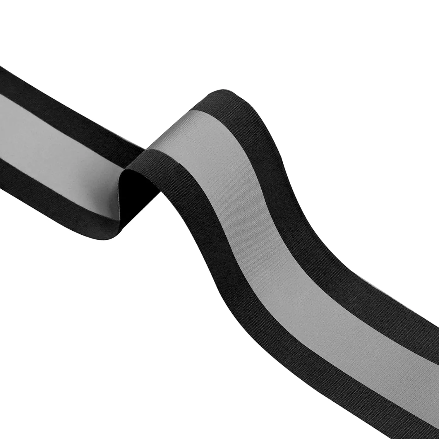 TCCFCCT 2'' x 66ft Sew on Reflective Fabric Tape for Clothing, High Visibility Reflective Strips for Clothing, School Bags and Raincoats, 2cm Reflective Width, Black