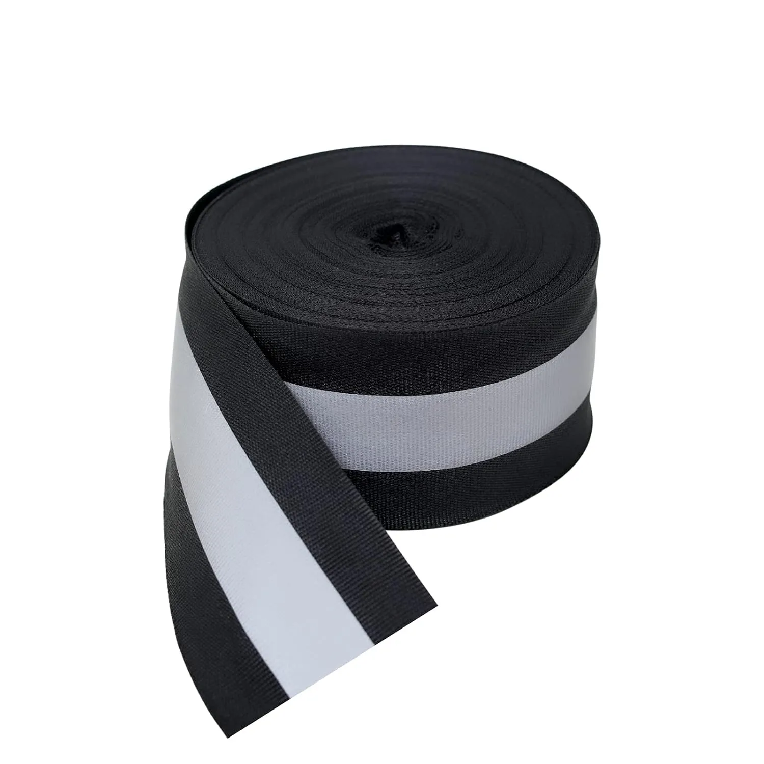 TCCFCCT 2'' x 66ft Sew on Reflective Fabric Tape for Clothing, High Visibility Reflective Strips for Clothing, School Bags and Raincoats, 2cm Reflective Width, Black