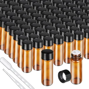 Teenitor 100pcs Essential Oil Bottles, 5ml Essential Oil Bottles Empty Glass Anointing Oil Bottles, Small 5ml Oil Vial, Sample Bottles for Essential Oil