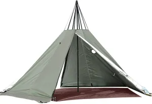 Teepee Tent for Adults Outdoor Camping, Outdoor Camping Tent Teepee Tent 4 Season 2 Doors Hike Reathable Waterproof Tent, for Family Camp, Hiking, Hunting Outdoor Mountaineering Travel