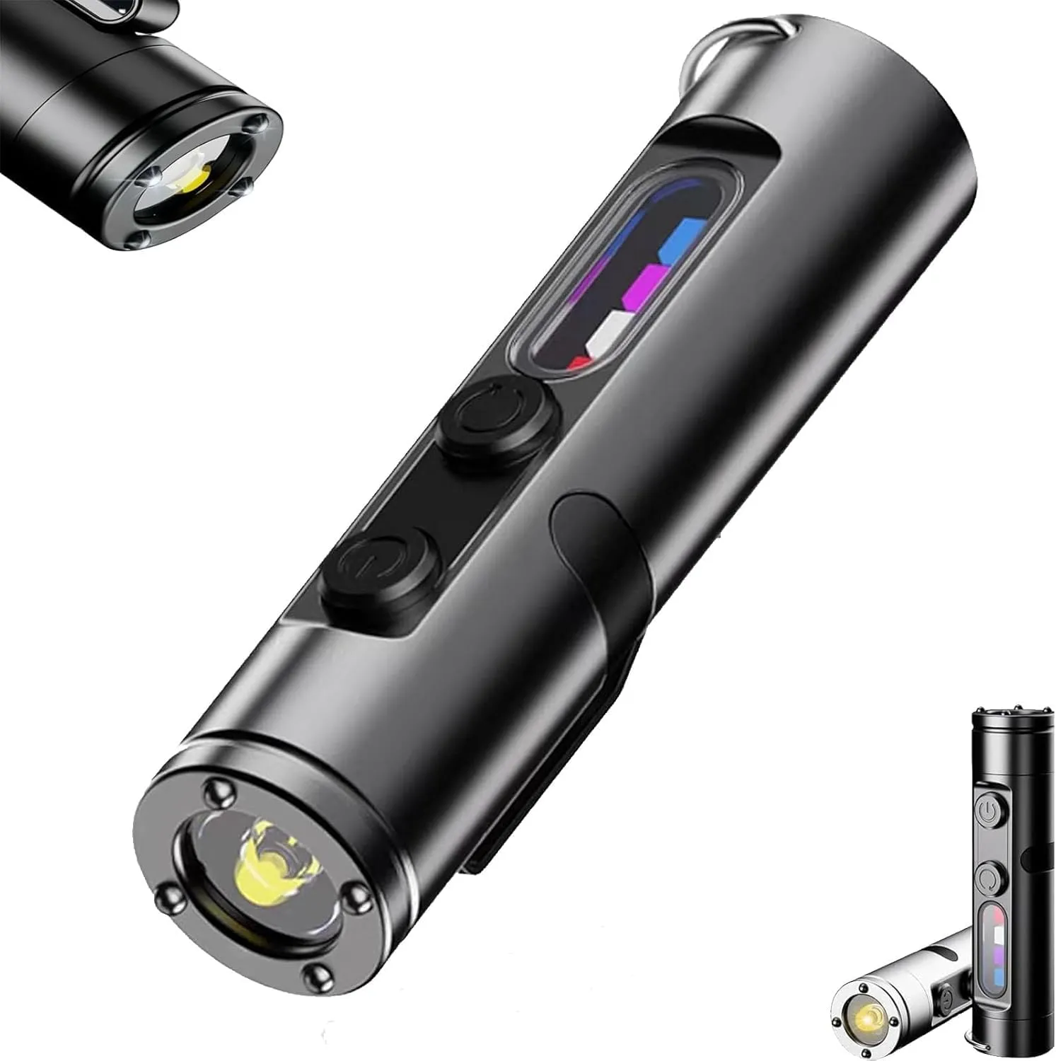 The Ultimate Everyday Micro Tool, 500 Lumens Mini Rechargeable EDC Flashlight, Fingertip Sized Handheld Flashlight for Outdoor Adventure (Black)