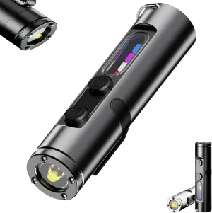 The Ultimate Everyday Micro Tool, 500 Lumens Mini Rechargeable EDC Flashlight, Fingertip Sized Handheld Flashlight for Outdoor Adventure (Black)