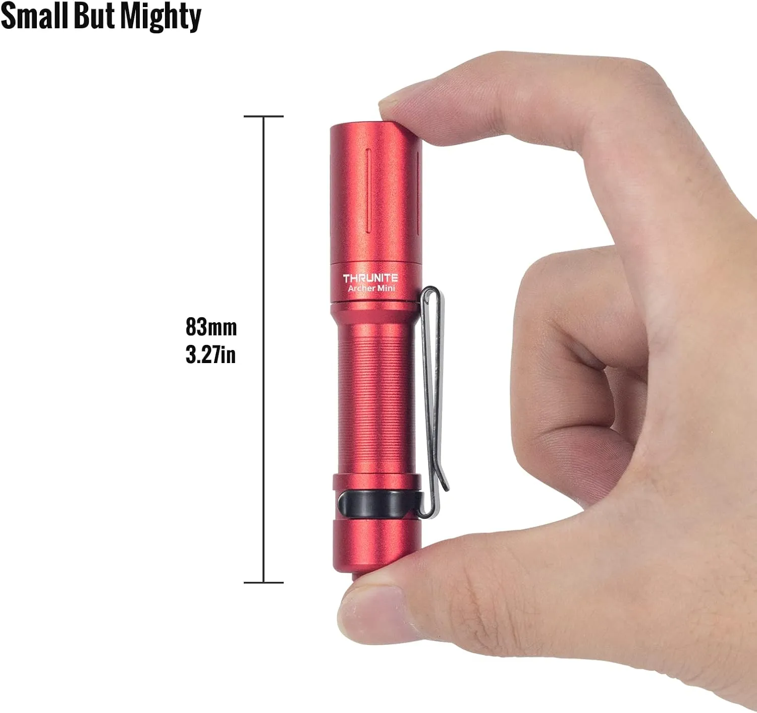 ThruNite EDC Flashlight Archer Mini, 405 Lumens Tail Switch LED Flashlight, USB C Rechargeable Little Pocket Penlight for Camping, Outdoor, and Emergency - Red Cool White