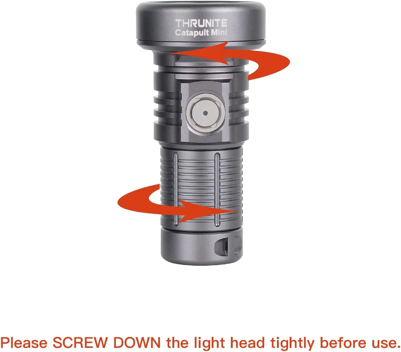 ThruNite LED Flashlight Rechargeable, Catapult Mini 598 Meters Long Throw, High 680 Lumens Searchlight for Law Enforcement, Search and Rescue, Emergency Signaling, and Land Management - Metal Grey CW