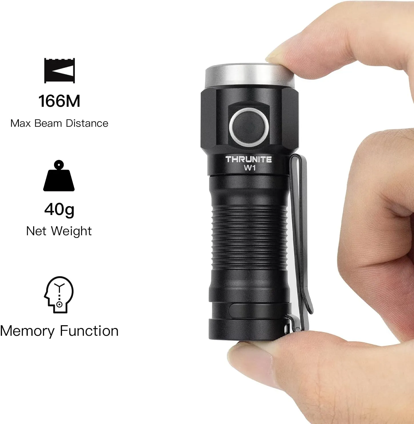 ThruNite W1 Max 693 Lumens EDC Flashlight with Magnetic Tailcap, Rechargeable Mini LED Pocket Flashlights (Black, Cool White)