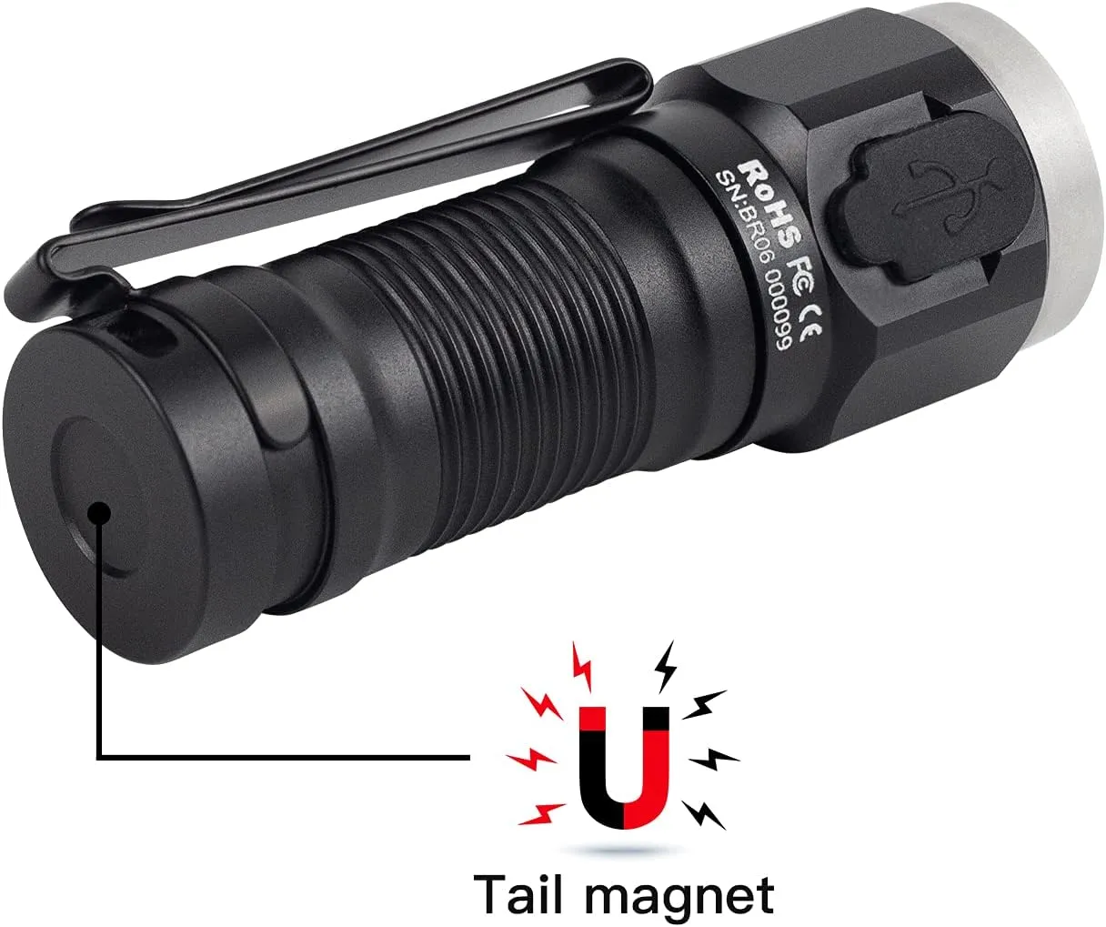 ThruNite W1 Max 693 Lumens EDC Flashlight with Magnetic Tailcap, Rechargeable Mini LED Pocket Flashlights (Black, Cool White)