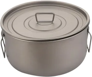 Titanium Pot 1.8L with Foldable Handle Soup Pot for Backpacking Outdoor Gear