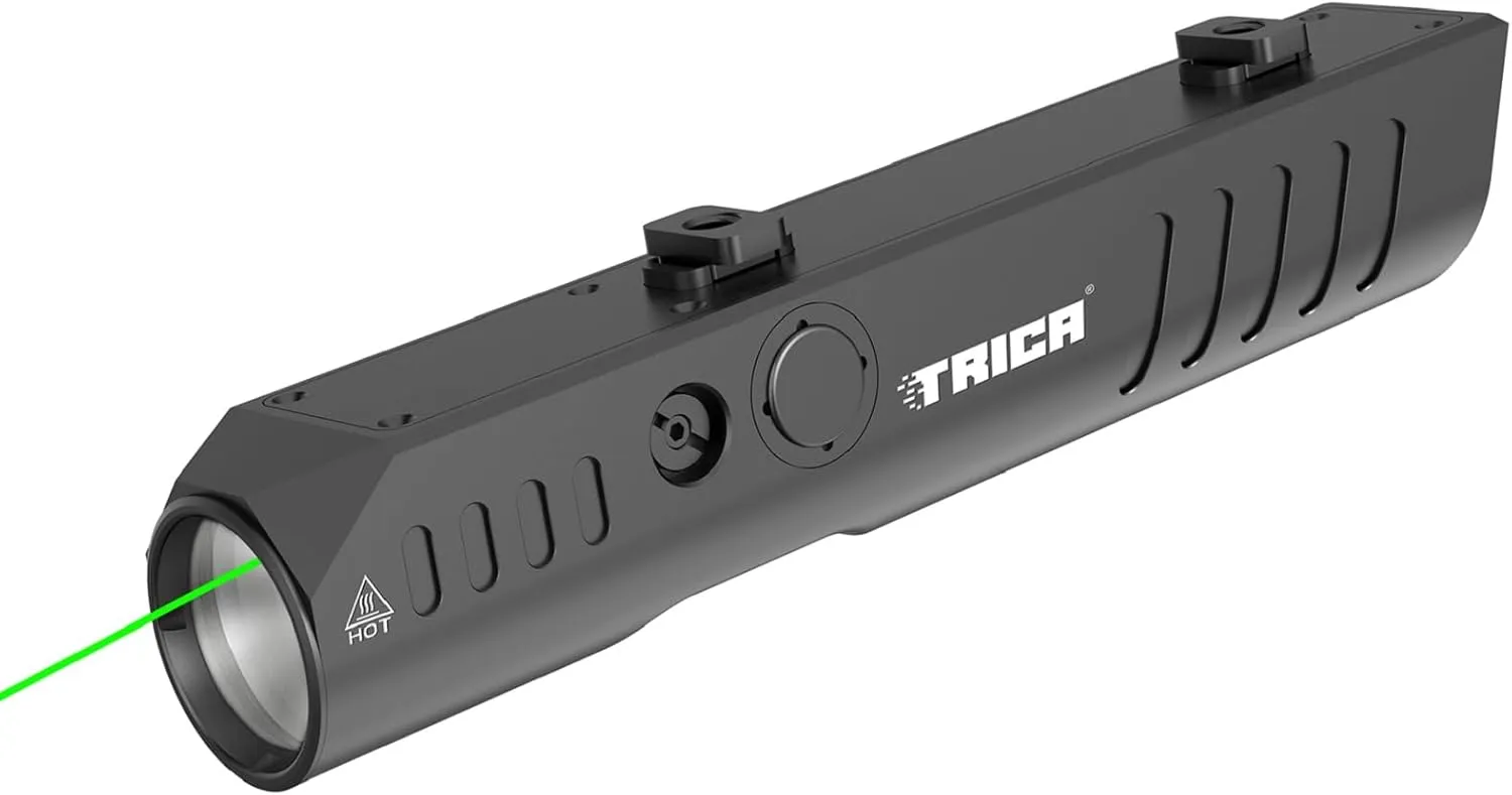 TM60L 1350 Lumens Tactical Flashlight Green Laser Light Combo, Mlok Mount Rifle Flashlight Compatible with Mlok Rail, Strobe Function, Magnetic Rechargeable