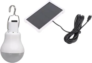Topyond Portable Solar LED Light Bulb,Rechargeable Solar Powered Bulb for Outdoor Hiking Fishing Camping, Solar Light with Panel, Portable LED Bulb for Camping Tent