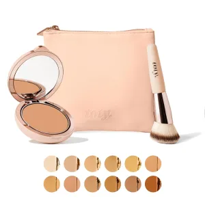 Toty by Sofia Vergara - Ilumina CC Creamy Compact SPF 50  Rosita Bag Vegan Soft Leather Makeup Bag   Ilumina Brush - CC cream foundation with spf 50 - MAKEUP - 2C Bundle
