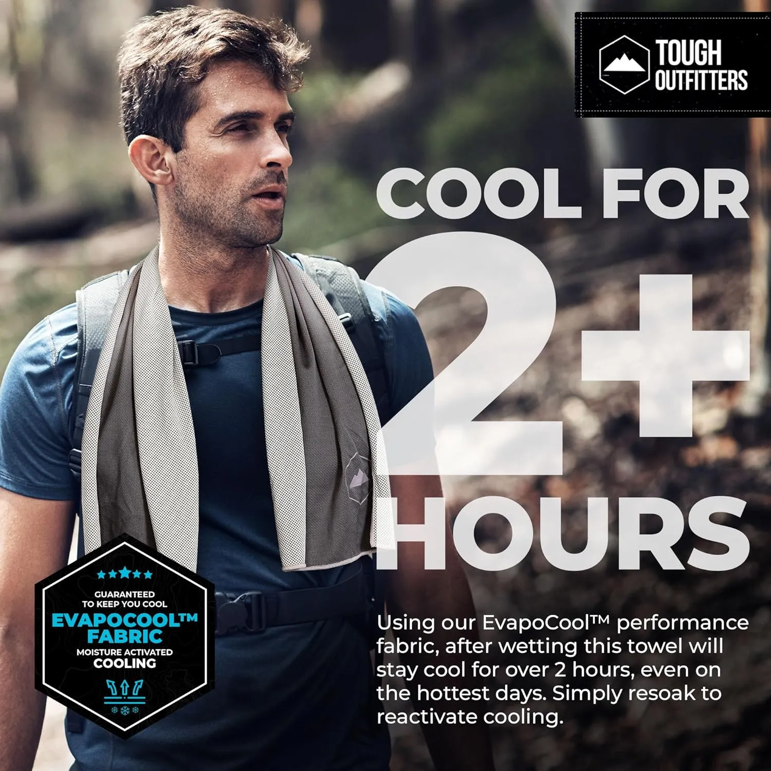 Tough Outdoors Cooling Towel - Cooling Towels for Neck & Face - Ice Wrap & Sweat Rag for Camping Gym Yoga & Sports - Workout Towel for Gym Sweat - Cool Towels for Extreme Heat